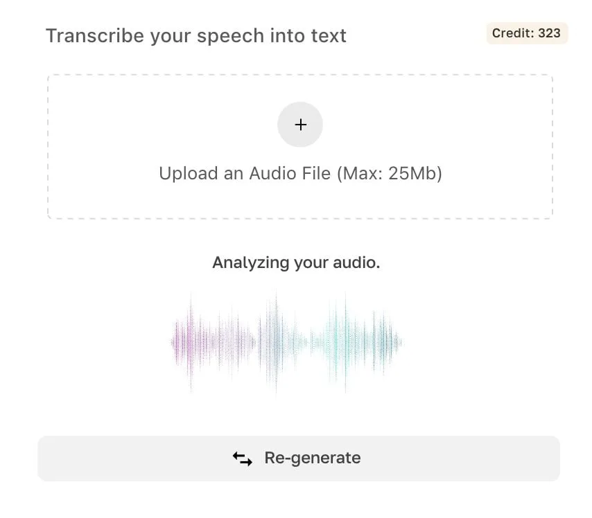 Upload, Analyze, Generate.